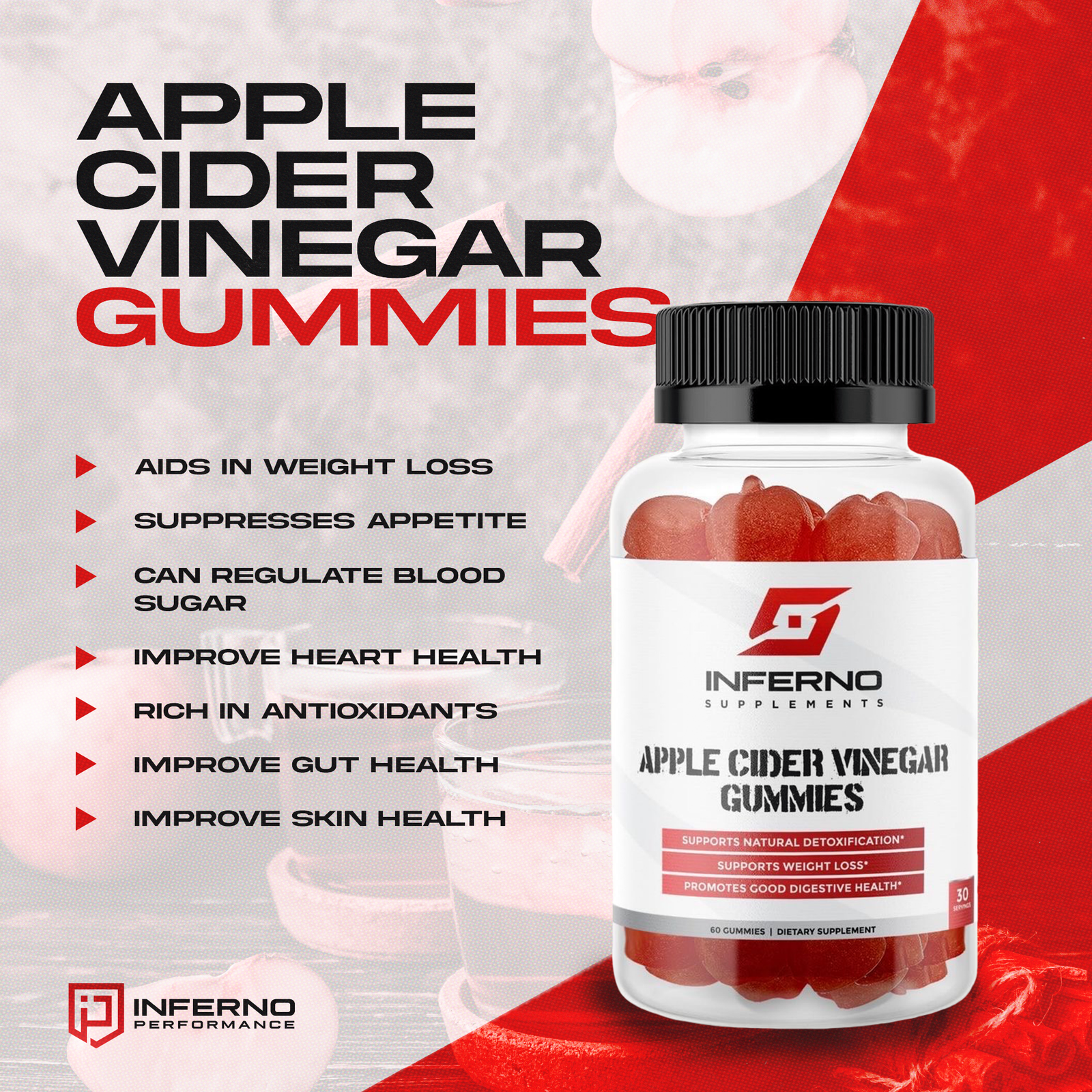 Inferno Supplements Apple Cider Vinegar Gummies